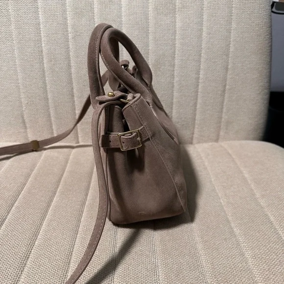 Reformation Partrizia Mini Suede Mushroom color Purse - Picture 4 of 9